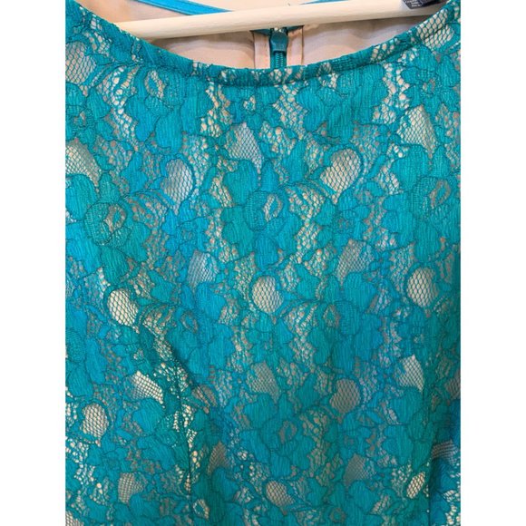 French Connection Lizzie Lace Dress in Teal - Picture 3 of 4